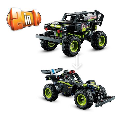 LEGO Technic 42118 Monster Jam Grave Digger, Kit 2 in 1 da Truck a Buggy Fuoristrada con Azione Pull-Back, Giochi per Bambini - 5