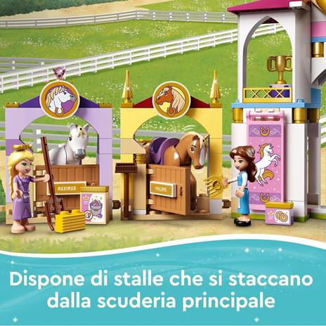 LEGO Disney Princess 43195 Le Scuderie Reali di Belle e Rapunzel, Set da Costruzione con Cavallo Giocattolo e Mini Bamboline - 5