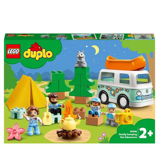 LEGO DUPLO Town 10946 Avventura in Famiglia sul Camper Van, Giochi  Educativi per Bambini dai 2 Anni in su, Set Costruzioni - LEGO - Duplo Town  - Automobili - Giocattoli | IBS