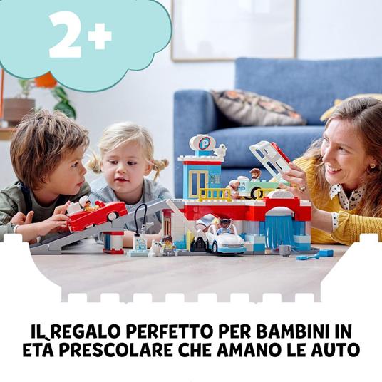 LEGO DUPLO Town 10948 Autorimessa e Autolavaggio, Garage per Macchine Giocattolo con Camper e 2 Auto - 2