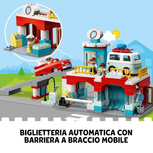 LEGO DUPLO Town Autorimessa e Autolavaggio, Garage per Macchine Giocattolo per  Bambini di 2 Anni con