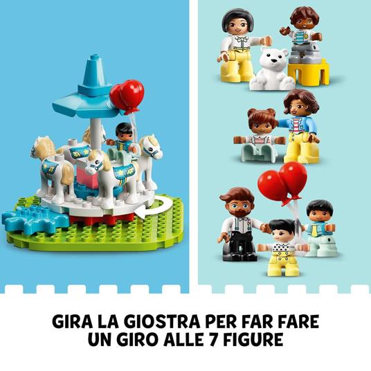 LEGO DUPLO Town 10956 Parco dei Divertimenti, Giocattoli per Bambini di 2 Anni, Parco Giochi con 7 Minifigure e Accessori - 4