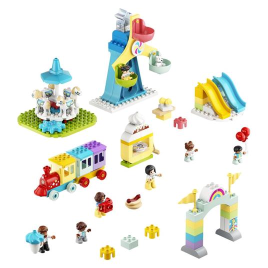 LEGO DUPLO Town 10956 Parco dei Divertimenti, Giocattoli per Bambini di 2 Anni, Parco Giochi con 7 Minifigure e Accessori - 8