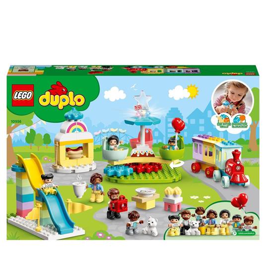 LEGO DUPLO Town 10956 Parco dei Divertimenti, Giocattoli per Bambini di 2  Anni, Parco Giochi con 7 Minifigure e Accessori - LEGO - Duplo Town -  Edifici e architettura - Giocattoli | IBS