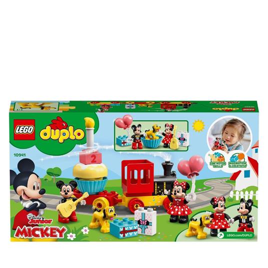 LEGO DUPLO Disney 10941 Il Treno del Compleanno di Topolino e Minnie,  Giochi Educativi per Bambini dai 2 Anni, Idea Regalo