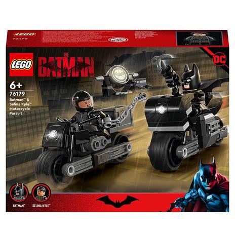 LEGO DC 76179 Inseguimento sulla Moto di Batman e Selina Kyle, Giocattolo per Bambini di 6+ Anni con Bat-Segnale