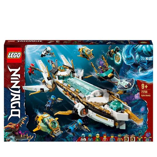 LEGO NINJAGO 71756 Idro-Vascello, Sottomarino Giocattolo per Bambini dai 9  Anni con le Minifigure dei Ninja Kai e Nya - LEGO - Ninjago - Imbarcazioni  - Giocattoli | IBS