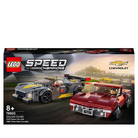 LEGO Speed 76903 Champions Chevrolet Corvette C8.R e 1969 Chevrolet Corvette, 2 Modelli di Macchine Giocattolo