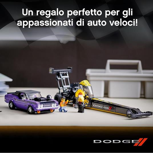 LEGO Speed Champions 76904 Mopar Dodge//SRT Top Fuel Dragster e 1970 Dodge  Challenger T/A, Macchine Giocattolo per Bambini - LEGO - Speed Champions -  Automobili - Giocattoli