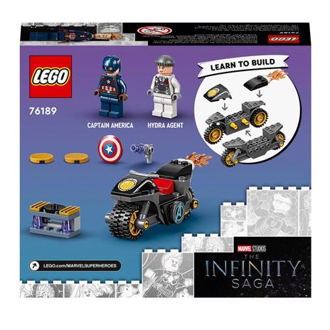 LEGO Super Heroes 76189 Marvel Scontro tra Captain America e Hydra, Giocattolo Supereroi per Bambini dai 4 Anni - 8