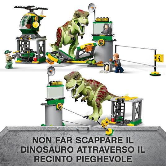 LEGO Jurassic World 76944 La Fuga del T. rex, Include 3 Minifigure e un Dinosauro Giocattolo, Giochi per bambini di 4+ anni - 3