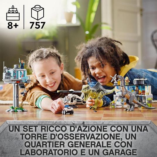 LEGO Jurassic World 76949 l'Attacco del Giganotosauro e del Terizinosauro,  Giochi per Bambini dai 9 Anni con Dinosauri - LEGO - Jurassic World - TV &  Movies - Giocattoli