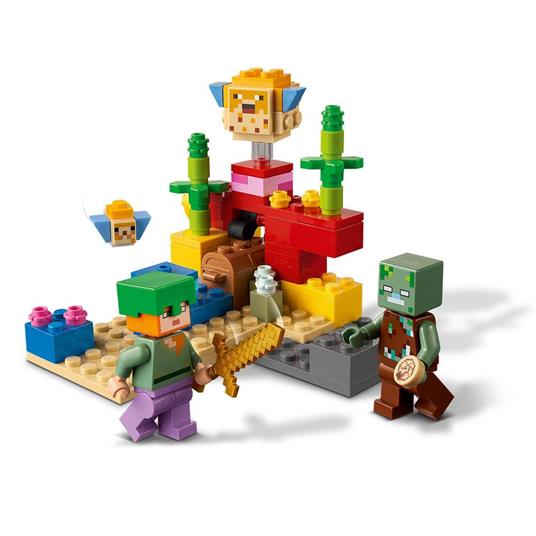 LEGO Minecraft 21164 La Barriera Corallina Modellino da Costruire con Alex Zombie 2 Pesci Giocattolo e Forziere del Tesoro - 3