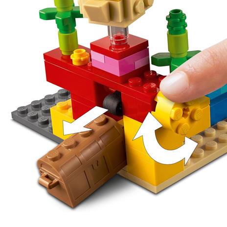 LEGO Minecraft 21164 La Barriera Corallina Modellino da Costruire con Alex Zombie 2 Pesci Giocattolo e Forziere del Tesoro - 4