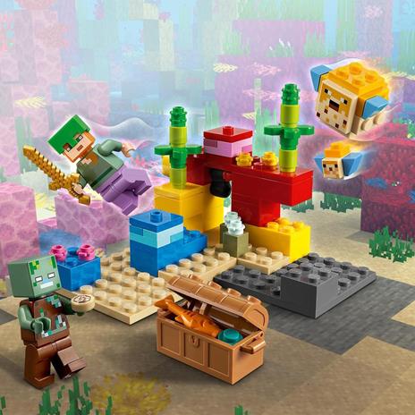 LEGO Minecraft 21164 La Barriera Corallina Modellino da Costruire con Alex Zombie 2 Pesci Giocattolo e Forziere del Tesoro - 6