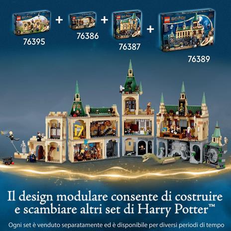 LEGO Harry Potter 76389 La Camera dei Segreti di Hogwarts, Castello Giocattolo Modulare con Sala Grande e Minifigure d'Oro - 9