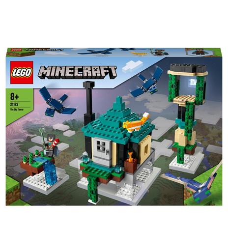 LEGO Minecraft 21173 Sky Tower, Set Giocattoli per Bambini di 8 Anni con Minifigure del Pilota e Tanti Accessori Autentici