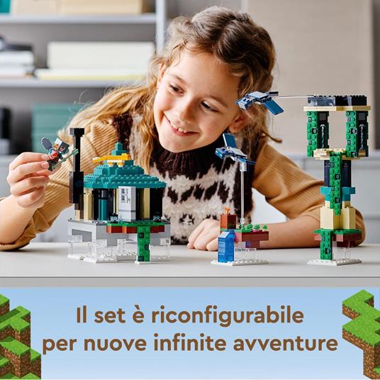 LEGO Minecraft 21173 Sky Tower, Set Giocattoli per Bambini di 8 Anni con Minifigure del Pilota e Tanti Accessori Autentici - 2