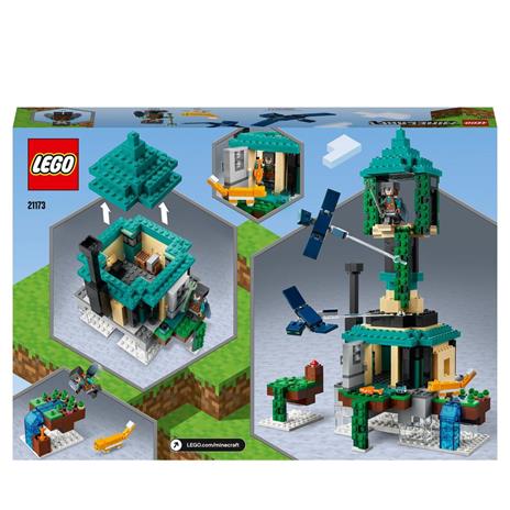 LEGO Minecraft 21173 Sky Tower, Set Giocattoli per Bambini di 8 Anni con Minifigure del Pilota e Tanti Accessori Autentici - 8
