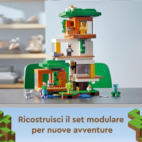 LEGO Minecraft 21174 La Casa sull'Albero Moderna, Giocattoli per Bambini  con il Personaggio di Charged Creeper - LEGO - Minecraft - TV & Movies -  Giocattoli