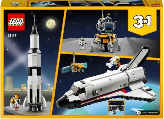 LEGO Creator 31117 3 in 1 Avventura dello Space Shuttle, Razzo Spaziale  Giocattolo, Costruzioni per Bambini dai 8 Anni - LEGO - Creator - Astronavi  - Giocattoli | IBS