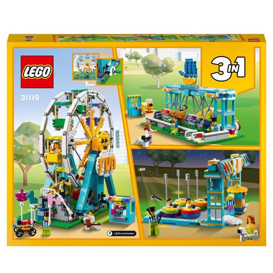 LEGO Creator 31119 3 in 1 Ruota Panoramica, Autoscontro e Giostra, Playset  Parco Giochi, Costruzioni per Bambini dai 9 Anni