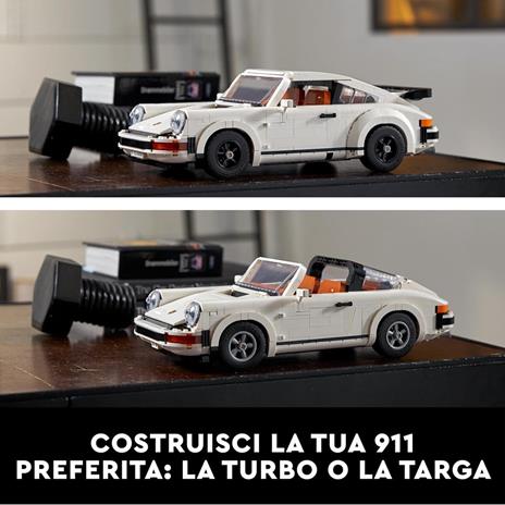 LEGO Icons 10295 Porsche 911, Set Costruzioni per Adulti, Auto da Corsa, Modello da Collezione Turbo Targa 2 in 1 - 3