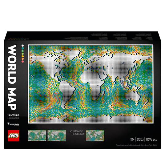 LEGO Art 31203 Mappa del Mondo, Decorazione da Parete per Adulti,  Mattoncini da Costruzione, Idee Regalo - LEGO - ART - Set mattoncini -  Giocattoli | IBS