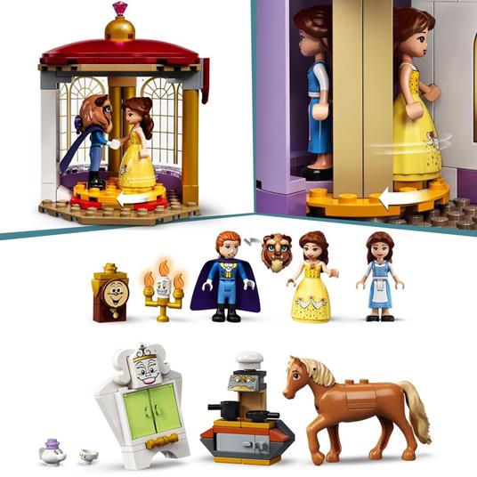LEGO Disney Princess 43196 Il Castello di Belle e della Bestia, Set delle Principesse con 3 Mini Bamboline - 5