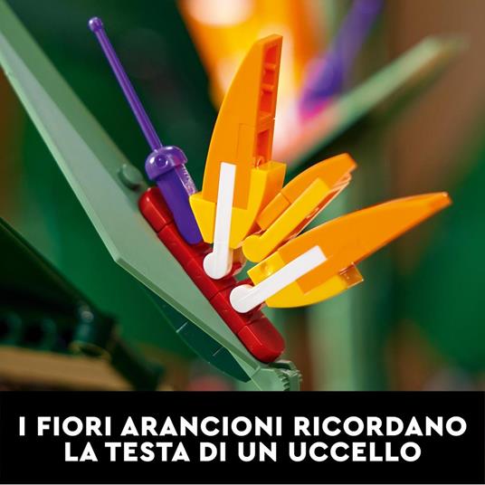 LEGO Icons 10289 Uccello del Paradiso, Set Fai da Te per Adulti, Modellino  da Costruire con Fiori Artificiali, Idea Regalo