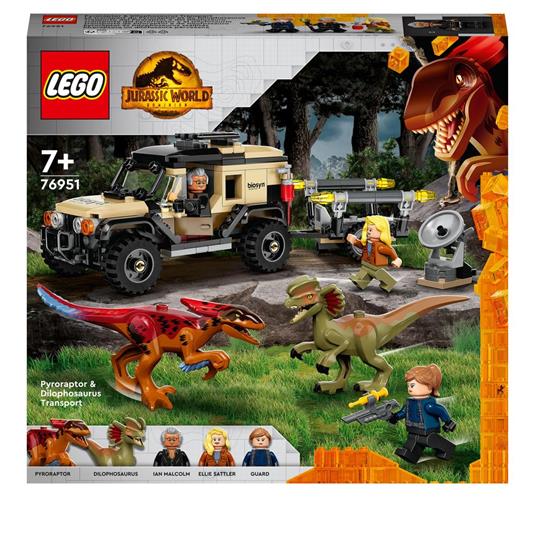 LEGO Jurassic World 76951 Trasporto del Piroraptor e del Dilofosauro,  Giochi per Bambini di 7+ Anni, con Dinosauro Giocattolo - LEGO - Jurassic  World - TV & Movies - Giocattoli | IBS