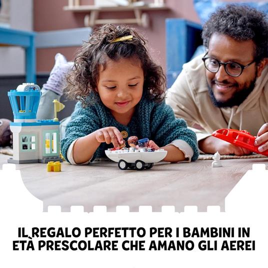 LEGO DUPLO Town 10961 Aereo e Aeroporto Giocattolo per Bambini di 2 Anni con 3 Minifigure, Aeroplano e Torre di Controllo - 2