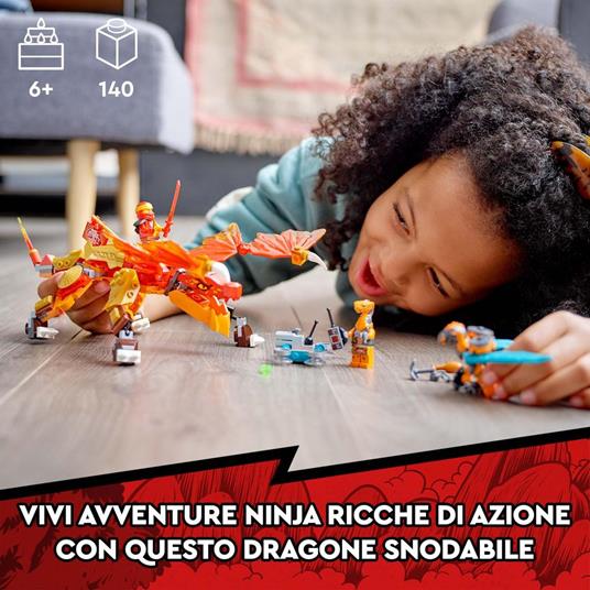 LEGO NINJAGO 71762 Dragone del Fuoco di Kai - EVOLUTION, Set per Bambini di 6+ Anni con Guerrieri Serpente - 2