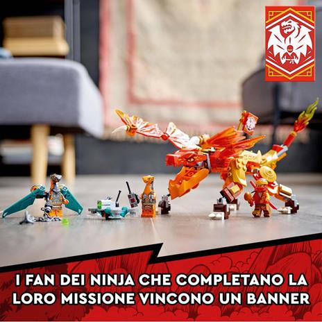 LEGO NINJAGO 71762 Dragone del Fuoco di Kai - EVOLUTION, Set per Bambini di 6+ Anni con Guerrieri Serpente - 5