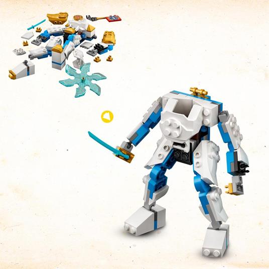 LEGO NINJAGO 71761 Mech Potenziato di Zane - EVOLUTION, Set con Banner da Collezione con Guerriero Serpente, Giochi Bambini - 4