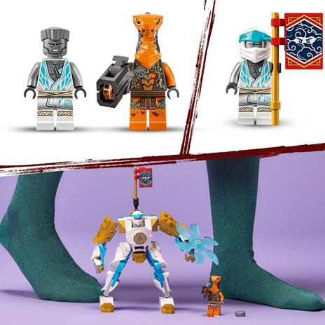 LEGO NINJAGO 71761 Mech Potenziato di Zane - EVOLUTION, Set con Banner da Collezione con Guerriero Serpente, Giochi Bambini - 6