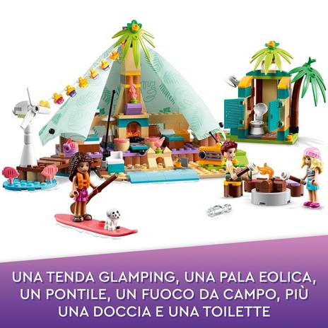 LEGO Friends 41700 Glamping sulla Spiaggia, Giocattoli per Bambini e Bambine di 6+ Anni con 3 Mini Bamboline e Accessori - 3