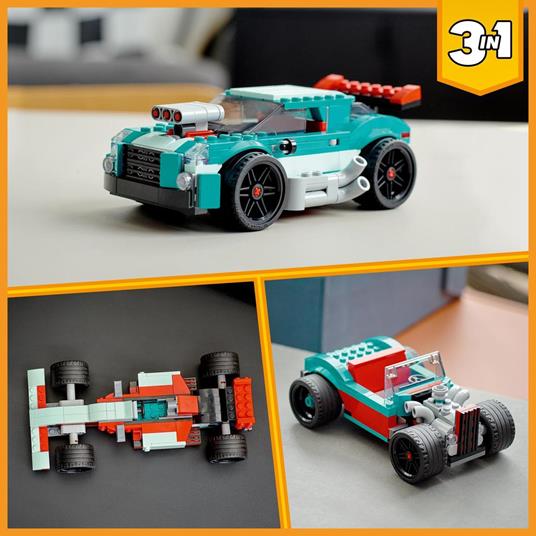 LEGO Creator 31127 3in1 Street Racer, Macchine Giocattolo, Auto da Corsa  per Bambini di 7+ Anni, Costruzione con Mattoncini - LEGO - Creator -  Automobili - Giocattoli