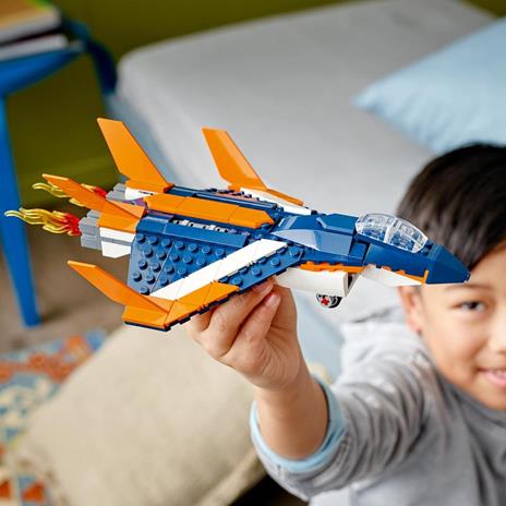 LEGO Creator 31126 3in1 Jet Supersonico, Giocattoli Creativi per Bambini di 7+ Anni con Aereo, Elicottero e Motoscafo - 2