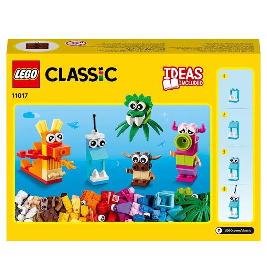 LEGO Classic 11017 Mostri Creativi, Giochi Educativi per Bambini di 4+ Anni, Giocattolo con Mattoncini da Costruzione - 9