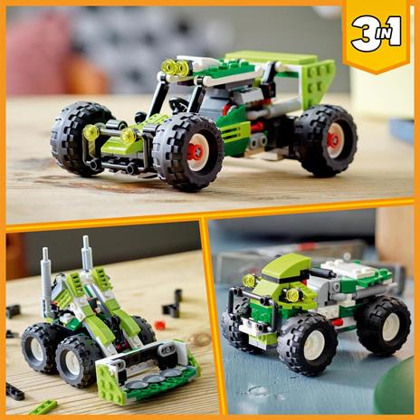 LEGO Creator 31123 3in1 Buggy Fuoristrada, Set di Macchine Giocattolo con Mezzo Escavatore e Veicolo Multiterreno - 6