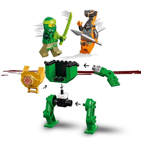 LEGO NINJAGO 71757 Mech Ninja di Lloyd, Set per Bambini dai 4 Anni in su, con Giocattolo Snodabile e Guerriero Serpente - 4