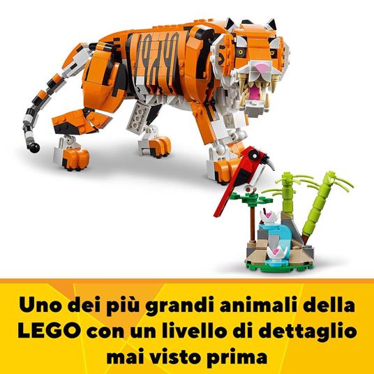 LEGO Creator 31129 3 in 1 Tigre Maestosa, si Trasforma in Panda o Pesce,  Giocattolo Creativo con Animali, Regalo 9+ Anni - LEGO - Creator - Animali  - Giocattoli