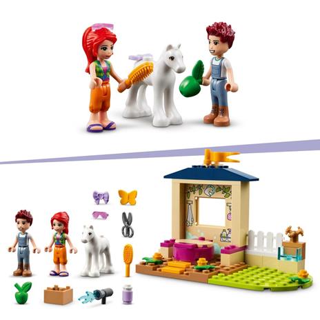 LEGO Friends 41696 Stalla di Toelettatura dei Pony, con Cavallo Giocattolo e Mini Bamboline Mia e Daniel, Giochi per Bambini - 4