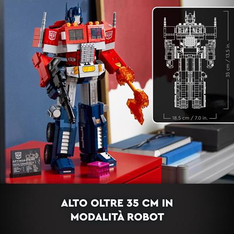 LEGO Icons Optimus Prime, Modellino da Costruire 2 in 1 del Leader dei Transformers, Set da Collezione per Adulti, 10302 - 5