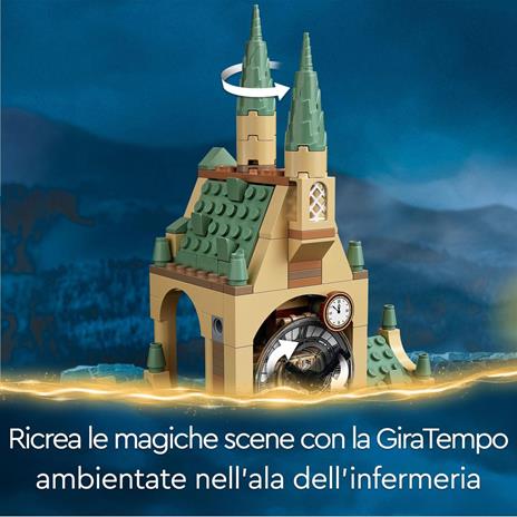 LEGO Harry Potter 76398 Ala dellinfermeria di Hogwarts, con Minifigure Ron Weasley e Hermione Granger, Torre dell'Orologio - 4