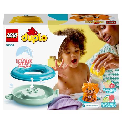 LEGO DUPLO 10964 Ora del Bagnetto: Panda Rosso Galleggiante, Giochi per Vasca da Bagno, per Bambini da 1 Anno e 1/2 - 8