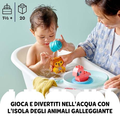 LEGO DUPLO 10966 Ora del Bagnetto: Isola degli Animali Galleggiante, Giochi per Vasca da Bagno per Bambini di 1,5+ Anni - 2