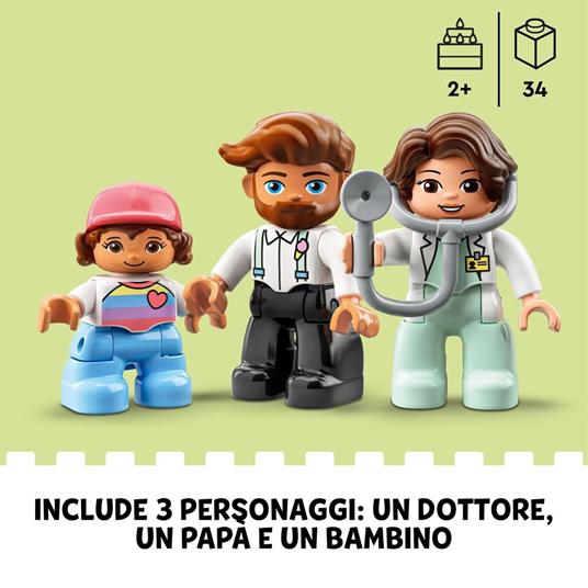 LEGO DUPLO 10968 Visita dal Dottore, Giochi Educativi per l'Apprendimento dei Bambini di 2+ Anni, Giocattoli Creativi - 3