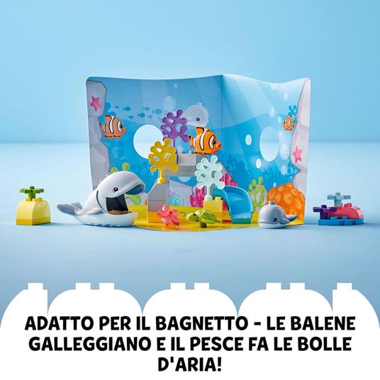 LEGO DUPLO 10972 Animali dellOceano, Giochi Educativi per Bambini dai 2 Anni con Tartaruga Giocattolo, Tappetino da Gioco - 6